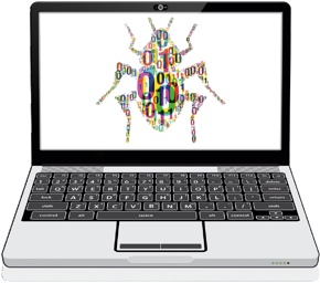 Bugs krabbeln über MacBook 