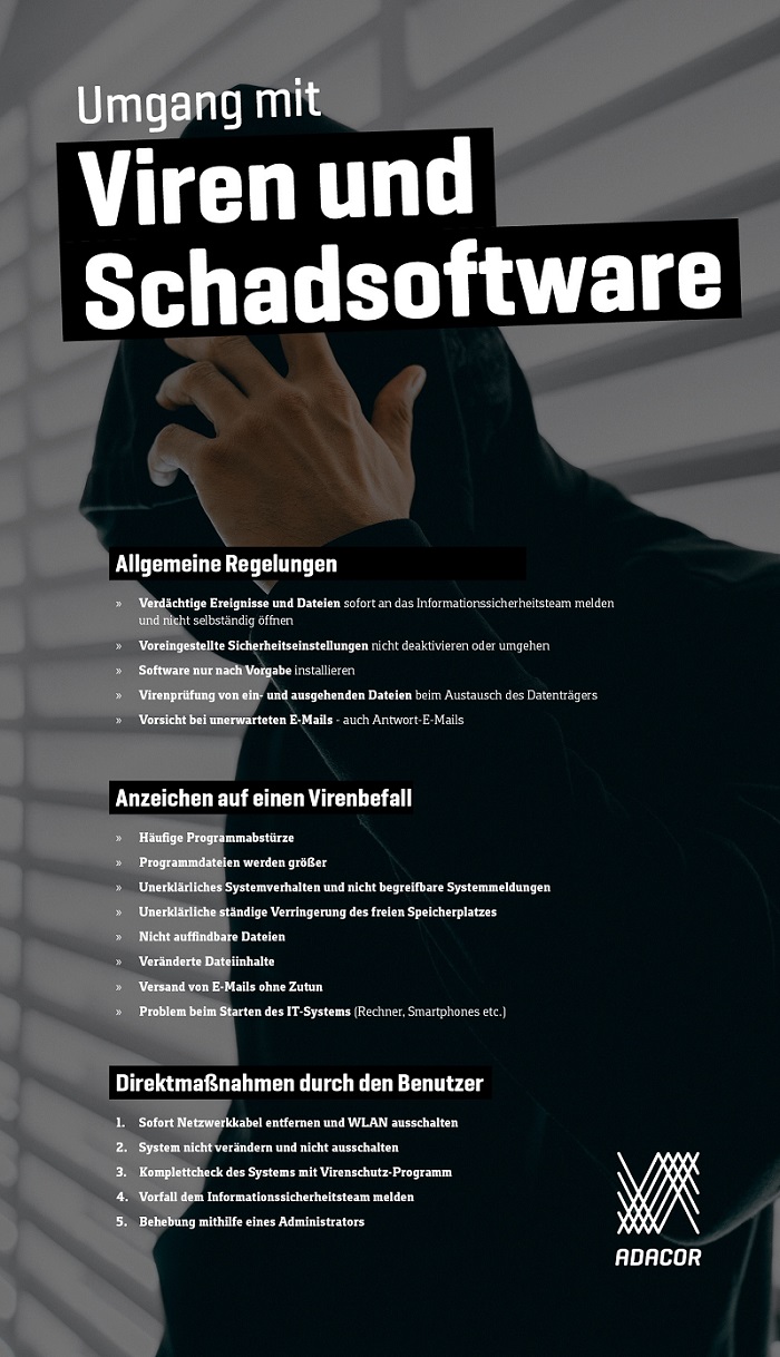 Infografik Umgang mitInfografik Viren und Schadsoftware